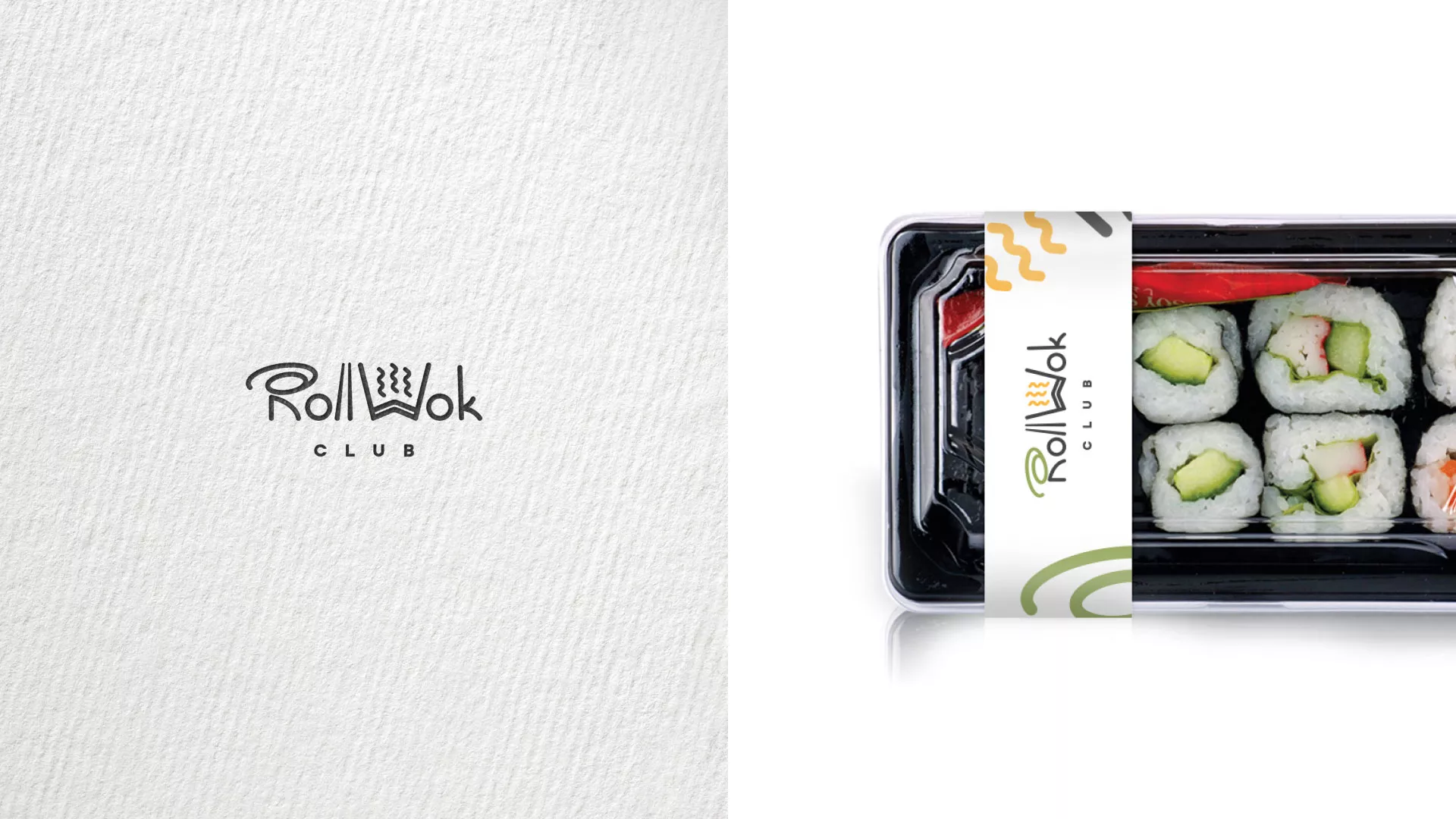 Создание дизайна упаковки суши-бара «Roll Wok Club» в Заозёрном