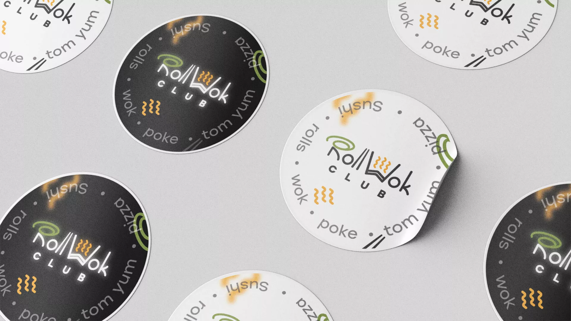 Создание дизайна упаковки суши-бара «Roll Wok Club» в Заозёрном